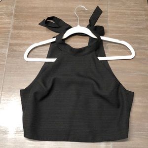 Forever 21 black open back crop top